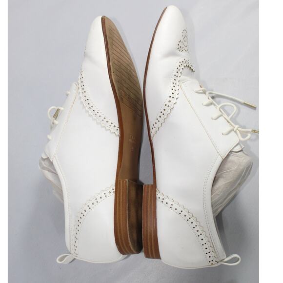 Zara wingtip flat loafer white size 41 Us women's 10 academia dance - Picture 6 of 10